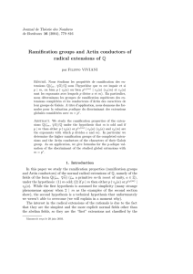 Ramification groups and Artin conductors of radical extensions of Q