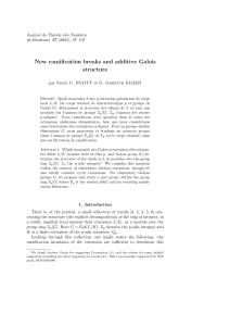 New ramification breaks and additive Galois structure Journal de Th´ eorie des Nombres