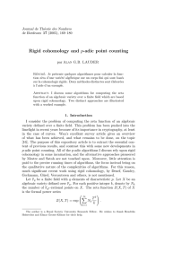 Rigid cohomology and p-adic point counting Journal de Th´ eorie des Nombres