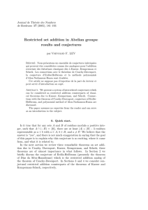 Restricted set addition in Abelian groups: results and conjectures Journal de Th´