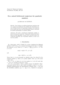 On a mixed Littlewood conjecture for quadratic numbers Journal de Th´