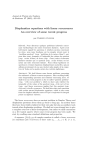 Diophantine equations with linear recurrences An overview of some recent progress