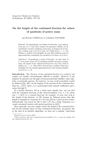 On the length of the continued fraction for values