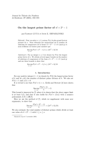 − 1 On the largest prime factor of n! + 2