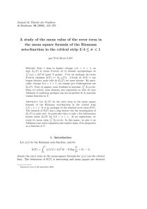 A study of the mean value of the error term... the mean square formula of the Riemann