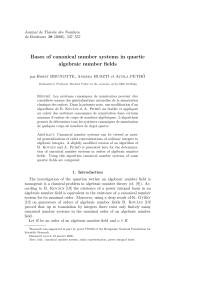Bases of canonical number systems in quartic algebraic number fields