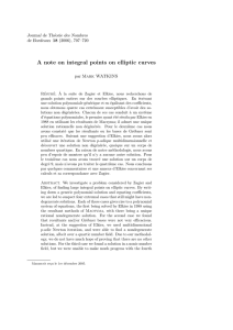 A note on integral points on elliptic curves Journal de Th´