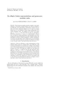 On elliptic Galois representations and genus-zero modular units Journal de Th´