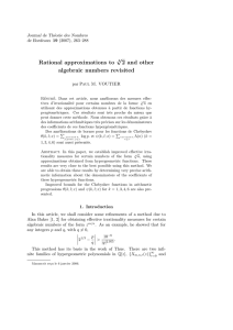 √ Rational approximations to 2 and other algebraic numbers revisited