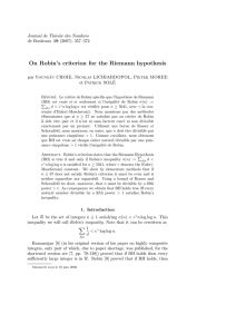 On Robin’s criterion for the Riemann hypothesis