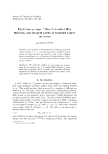 Ideal class groups, Hilbert’s irreducibility on curves Journal de Th´