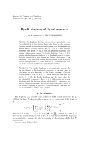 Dyadic diaphony of digital sequences Journal de Th´ eorie des Nombres