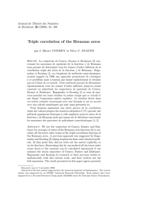 Triple correlation of the Riemann zeros Journal de Th´ eorie des Nombres
