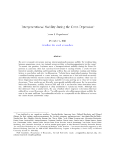 Intergenerational Mobility during the Great Depression ∗ James J. Feigenbaum December 1, 2015