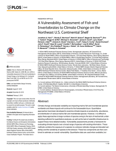 A Vulnerability Assessment of Fish and Northeast U.S. Continental Shelf