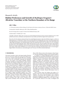 Research Article Ruditapes bruguieri Habitat Preferences and Growth of