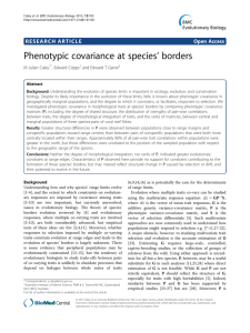 ’ borders Phenotypic covariance at species Open Access