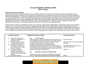 O Level English Literature 2010 Unit 2: Drama