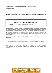 2010 LITERATURE IN ENGLISH