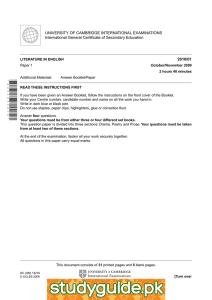 UNIVERSITY OF CAMBRIDGE INTERNATIONAL EXAMINATIONS International General Certificate of Secondary Education