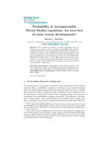 Probability &amp; incompressible Navier-Stokes equations: An overview of some recent developments ∗