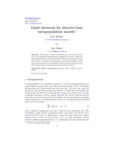 Limit theorems for discrete-time metapopulation models ∗ F.M. Buckley