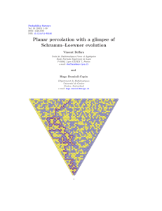 Planar percolation with a glimpse of Schramm–Loewner evolution Vincent Beffara