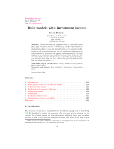 Ruin models with investment income Jostein Paulsen