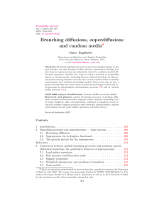 Branching diffusions, superdiffusions and random media ∗ J´