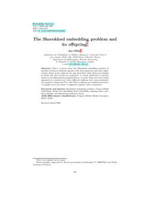 The Skorokhod embedding problem and offspring ∗ Jan Ob l´
