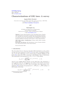 Characterizations of GIG laws: A survey Angelo Efo´ evi Koudou