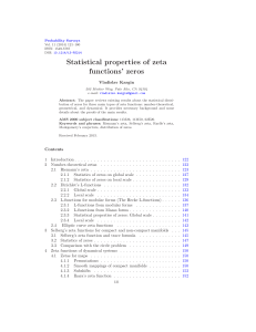 Statistical properties of zeta functions’ zeros Vladislav Kargin