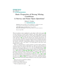 Basic Properties of Strong Mixing Conditions. A Survey and Some Open Questions †