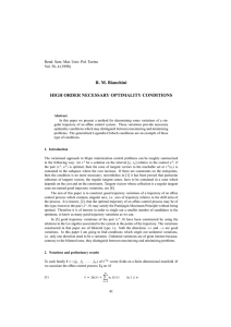 R. M. Bianchini HIGH ORDER NECESSARY OPTIMALITY CONDITIONS Vol. 56, 4 (1998)