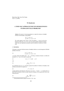 W. Dambrosio A TIME-MAP APPROACH FOR NON-HOMOGENEOUS STURM-LIOUVILLE PROBLEMS