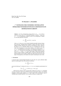 M. Bramanti - L. Brandolini ESTIMATES FOR UNIFORMLY HYPOELLIPTIC L