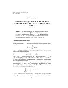 B. de Malafosse ON THE SETS OF SEQUENCES THAT ARE STRONGLY INDEX