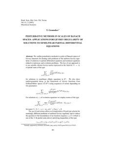 T. Gramchev PERTURBATIVE METHODS IN SCALES OF BANACH