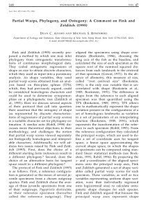 Partial W arps, Phylogeny, and O nto geny: A Com... Zelditch (1995) 168 47