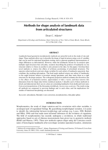 Methods for shape analysis of landmark data from articulated structures