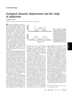 T Ecological character displacement and the study of adaptation Commentary