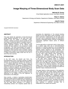 Image Warping of Three-Dimensional Body Scan Data 2003-01-2231 ABSTRACT