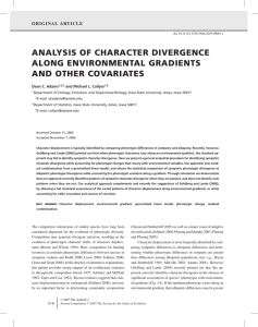 ANALYSIS OF CHARACTER DIVERGENCE ALONG ENVIRONMENTAL GRADIENTS AND OTHER COVARIATES ORIGINAL ARTICLE