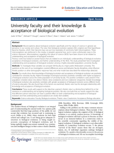 University faculty and their knowledge &amp; acceptance of biological evolution Open Access