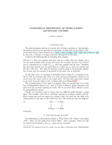 CATEGORICAL DESCRIPTION OF PETER GATES’S DICTIONARY PATTERN 1. Introduction