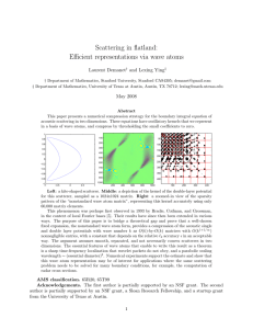 Scattering in flatland: Efficient representations via wave atoms Laurent Demanet and Lexing Ying