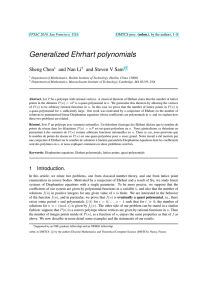 Generalized Ehrhart polynomials Sheng Chen and Nan Li and Steven V Sam