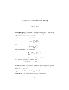 Concepts of Approximation Theory July 21, 2007