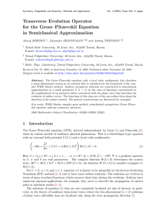 Transverse Evolution Operator for the Gross–Pitaevskii Equation in Semiclassical Approximation