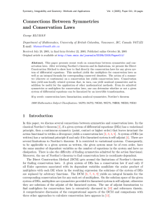 Connections Between Symmetries and Conservation Laws